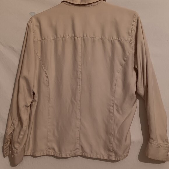 Cypress Grove Silk Beige Blouse Size Medium - Picture 2 of 5